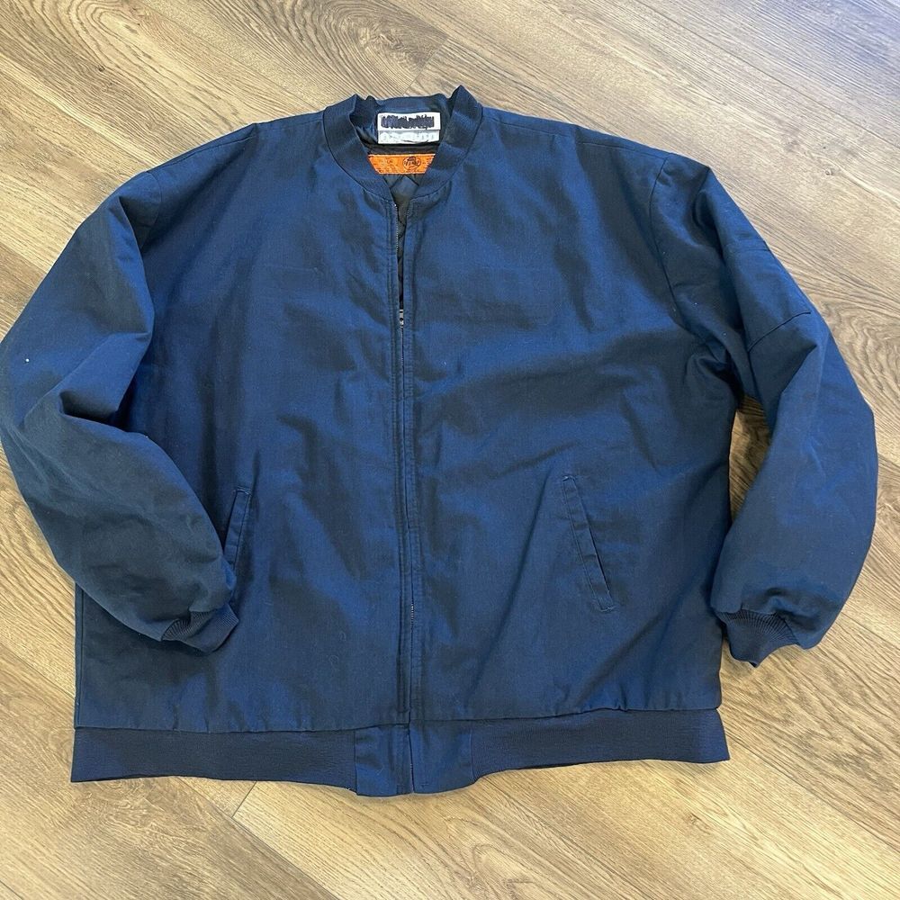 Vintage‎ Red Kap Navy Blue Work Mechanic Quilted Lined Full Zip Jacket Sz. 3XL